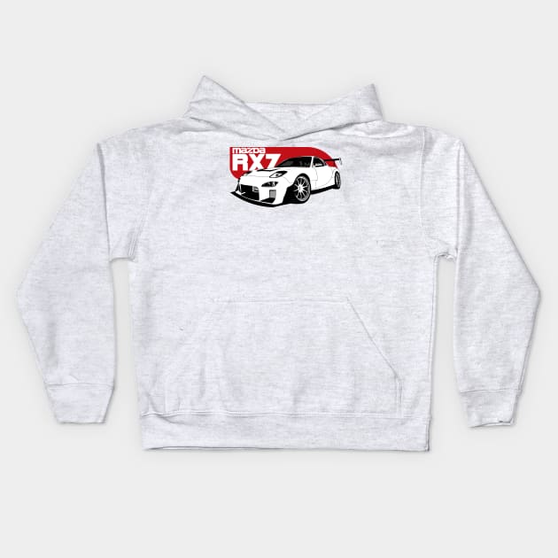 Mazda RX7 FD Kids Hoodie by AutomotiveArt